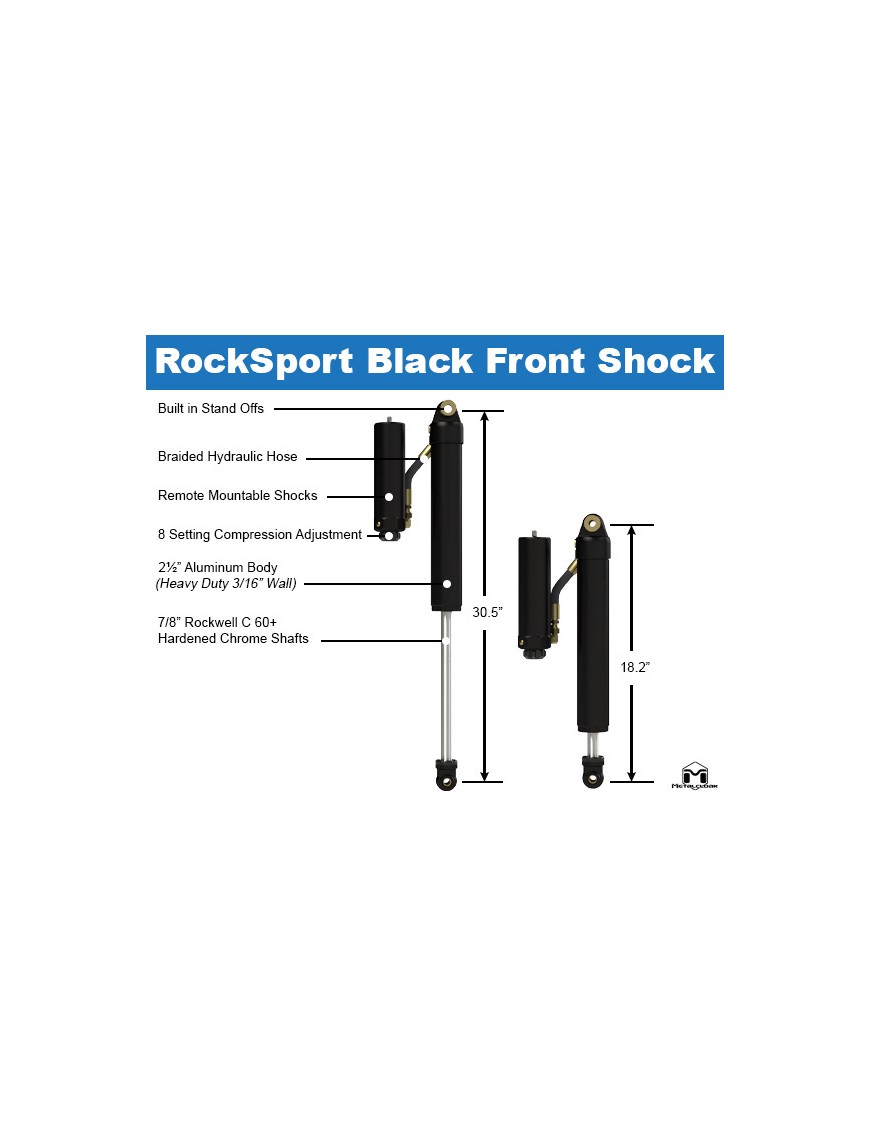 Amortyzatory przednie RockSport BLACK 4.5-5,5 lift Jeep Wrangler JL | Gladiator | Szekla4x4.pl