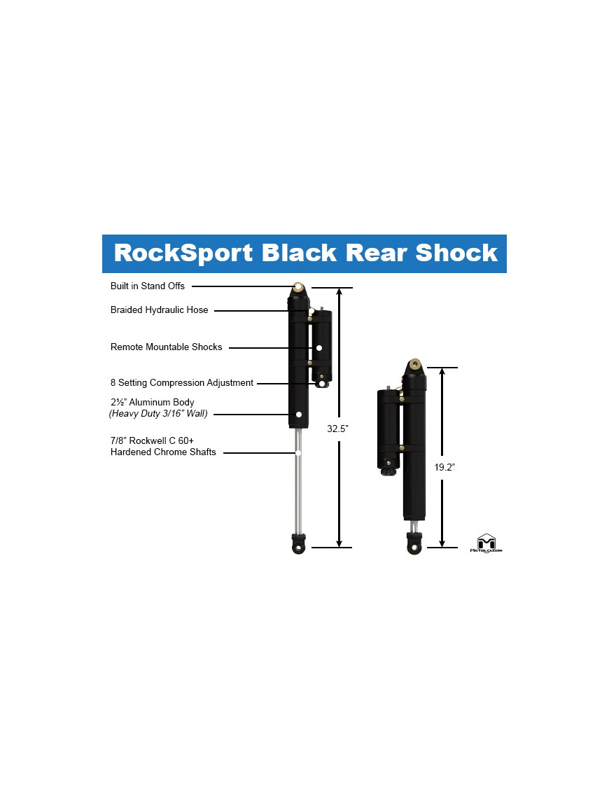 Amortyzatory tylne RockSport BLACK 4,5 5,5 lift Jeep Wrangler JL | Gladiator | Szekla4x4.pl