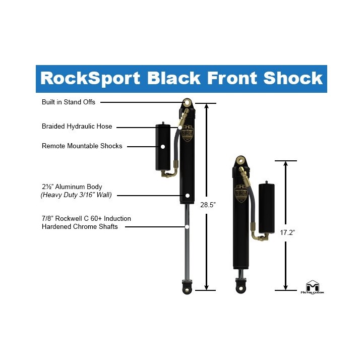 Amortyzatory przednie RockSport Black 2,5-3,5 lift Jeep Wrangler JL '| Gladiator METALCLOAK - ujęcie 11