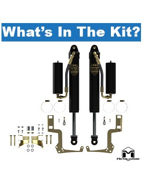 RockSport BLACK, 2.5"/3.5" JL Wrangler & JT Gladiator Reservoir Shocks, Front, Pair, Standard Axle Edition