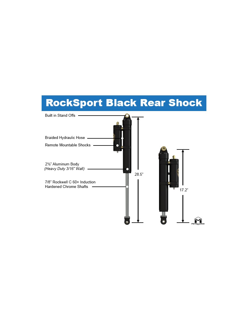 Amortyzatory RockSport Black 2,5-3,5 Lift Jeep Wrangler JL | Gladiator | Szekla4x4.pl