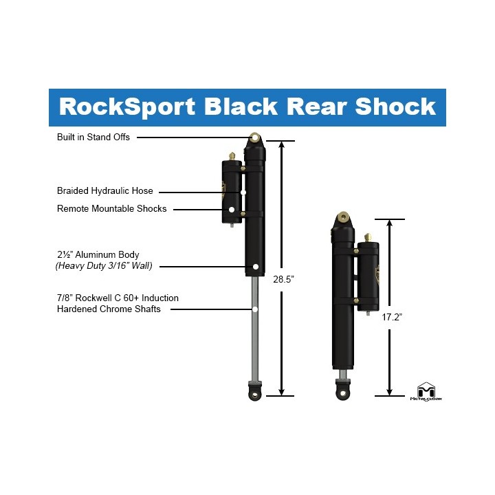 Amortyzatory RockSport Black 2,5-3,5 Lift Jeep Wrangler JL | Gladiator METALCLOAK - ujęcie 3