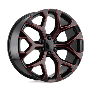 Felga aluminiowa PR176 Gloss Black Red Milled PERFORMANCE REPLICAS