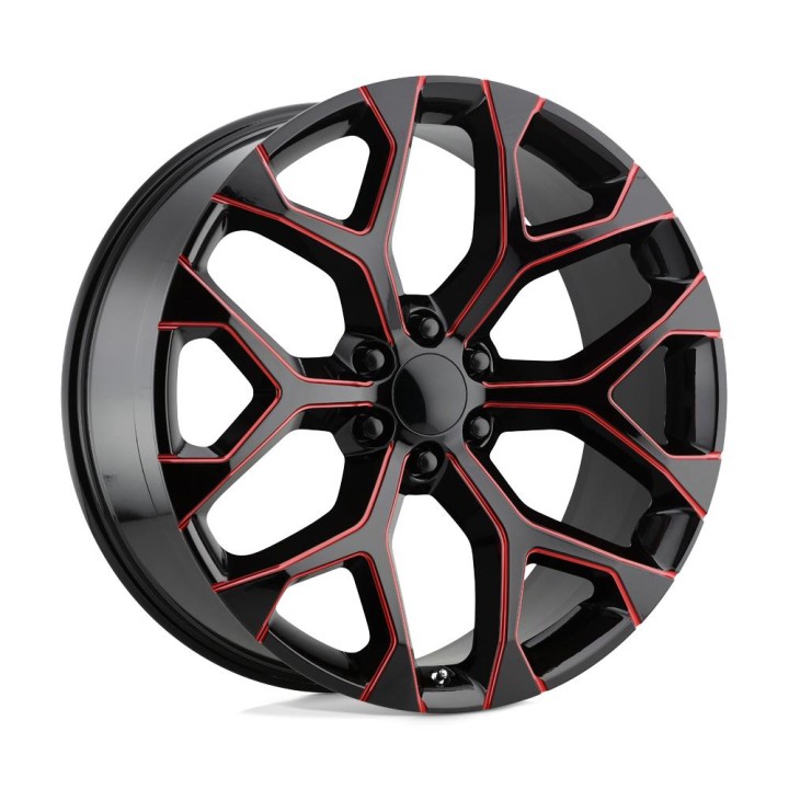 Felga aluminiowa PR176 Gloss Black Red Milled PERFORMANCE REPLICAS