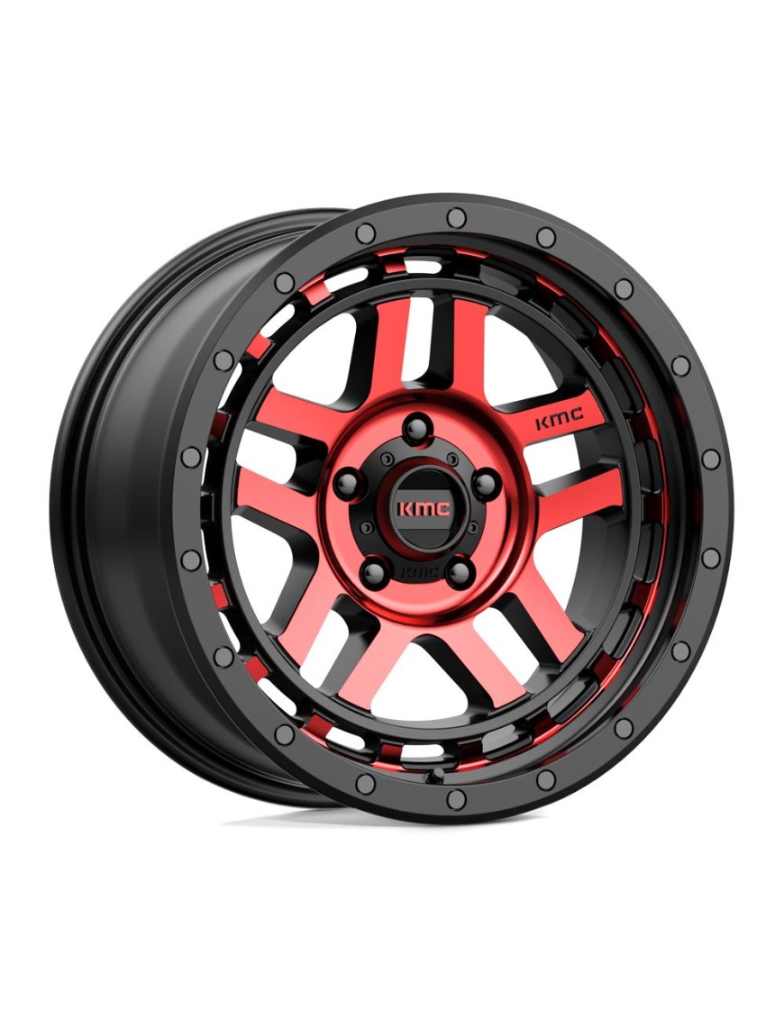 Felga aluminiowa KM540 RECON Gloss Black Machined W/ Red Tint KMC