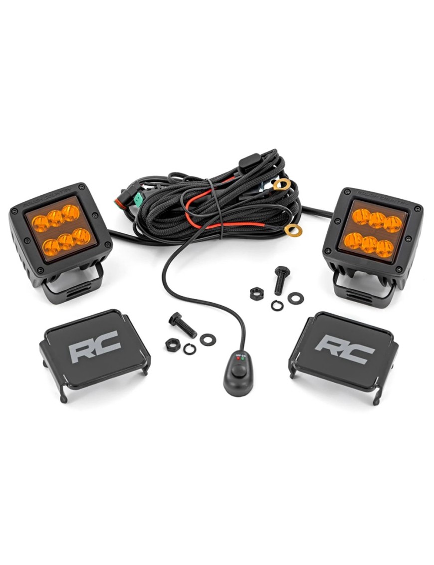 Lampy LED 2" kwadratowe amber spot Rough Country Lampy LED 2" kwadratowe amber spot Rough Country