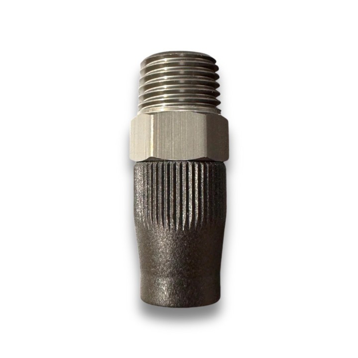 Końcówka APEX do przewodu 3/8 w oplocie — 1/4 NPT męski z nakrętką