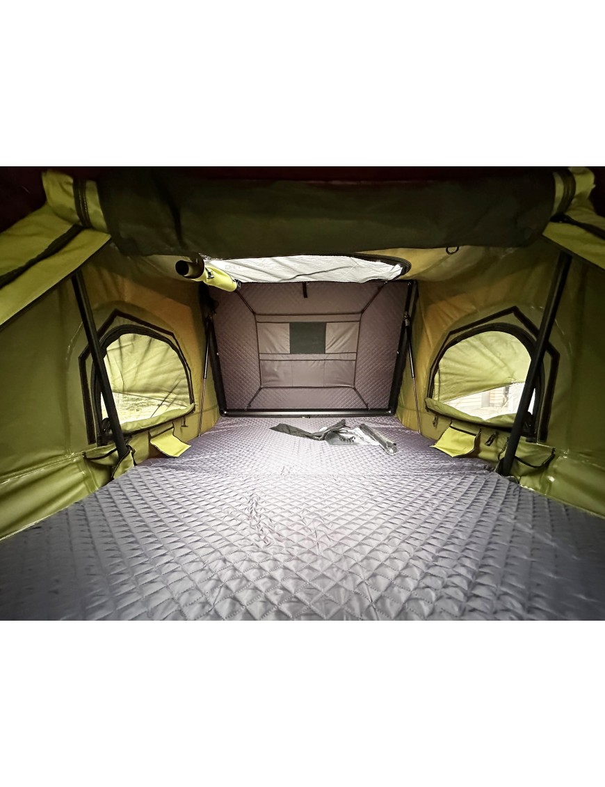 Namiot dachowy Escape VIGO 190cm Zielony aluminiowy z matą antykondensacyjną | Szekla4x4.pl
