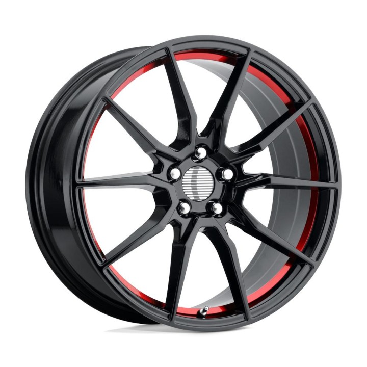 Felga aluminiowa PR193 Gloss Black Red Machined PERFORMANCE REPLICAS