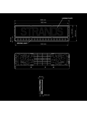 Ramka tablicy z Panelem LED Strands NUUK E-LINE BLACK LED BAR 20″ 809445