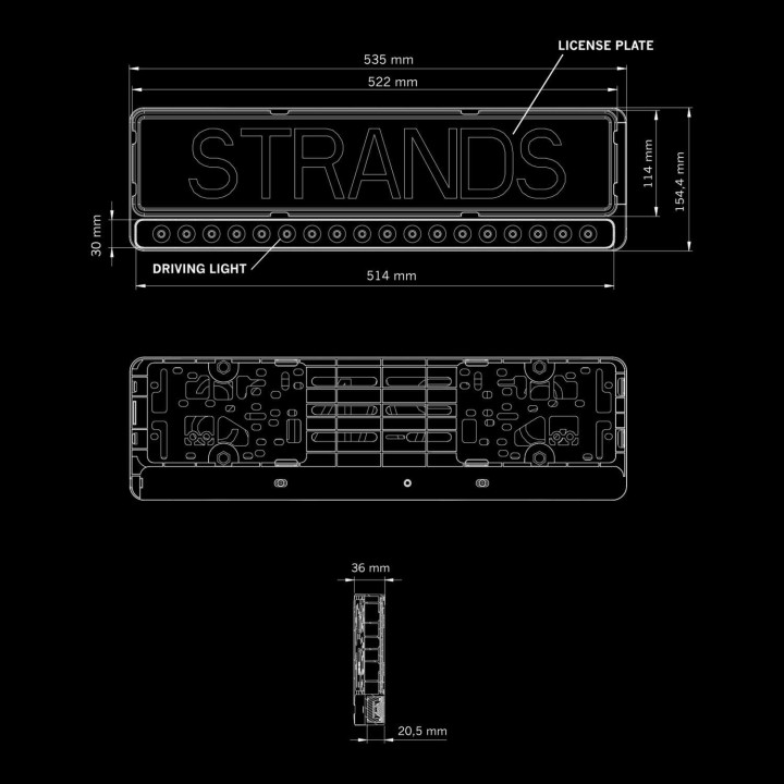 Ramka tablicy z Panelem LED Strands NUUK E-LINE BLACK LED BAR 20″ 809445 - ujęcie 4