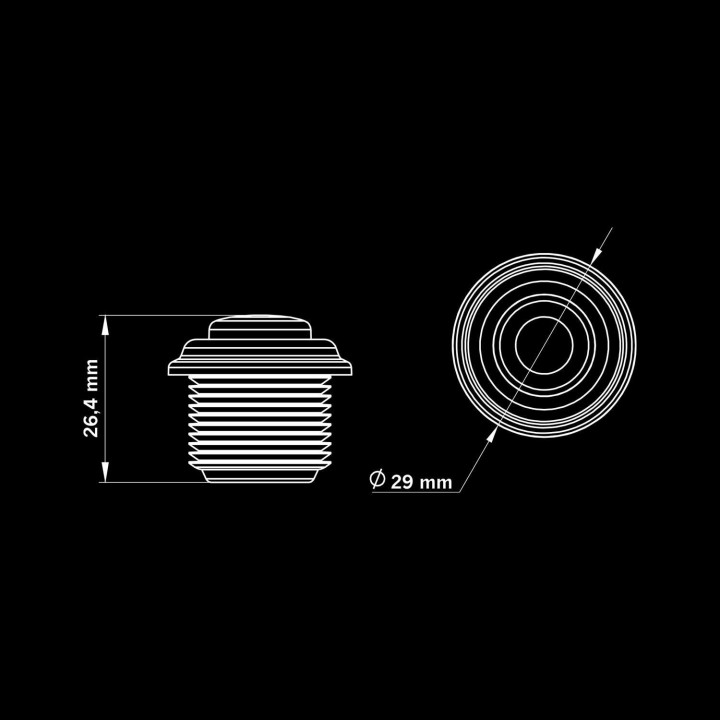 Marker światło pozycyjne FREEDOM BLACK RAVEN SIDE MARKER ROUND 29MM - ujęcie 2