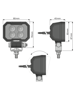 Lampa robocza LED Rect WL VX80-WD | Szekla4x4.pl