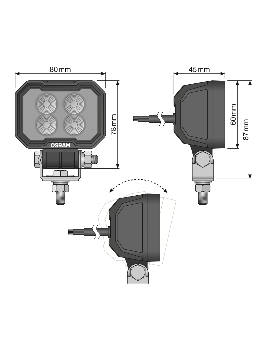 Lampa robocza LED Rect WL VX80-WD | Szekla4x4.pl