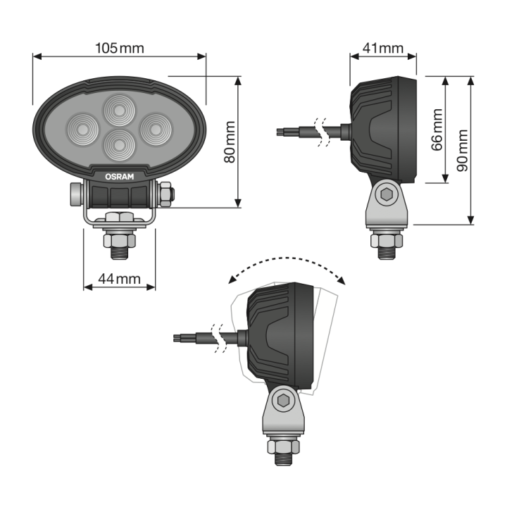 Lampa robocza LED Oval WL VX100-WD OSRAM - ujęcie 3