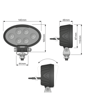 Lampa robocza LED Oval WL VX150-WD | Szekla4x4.pl