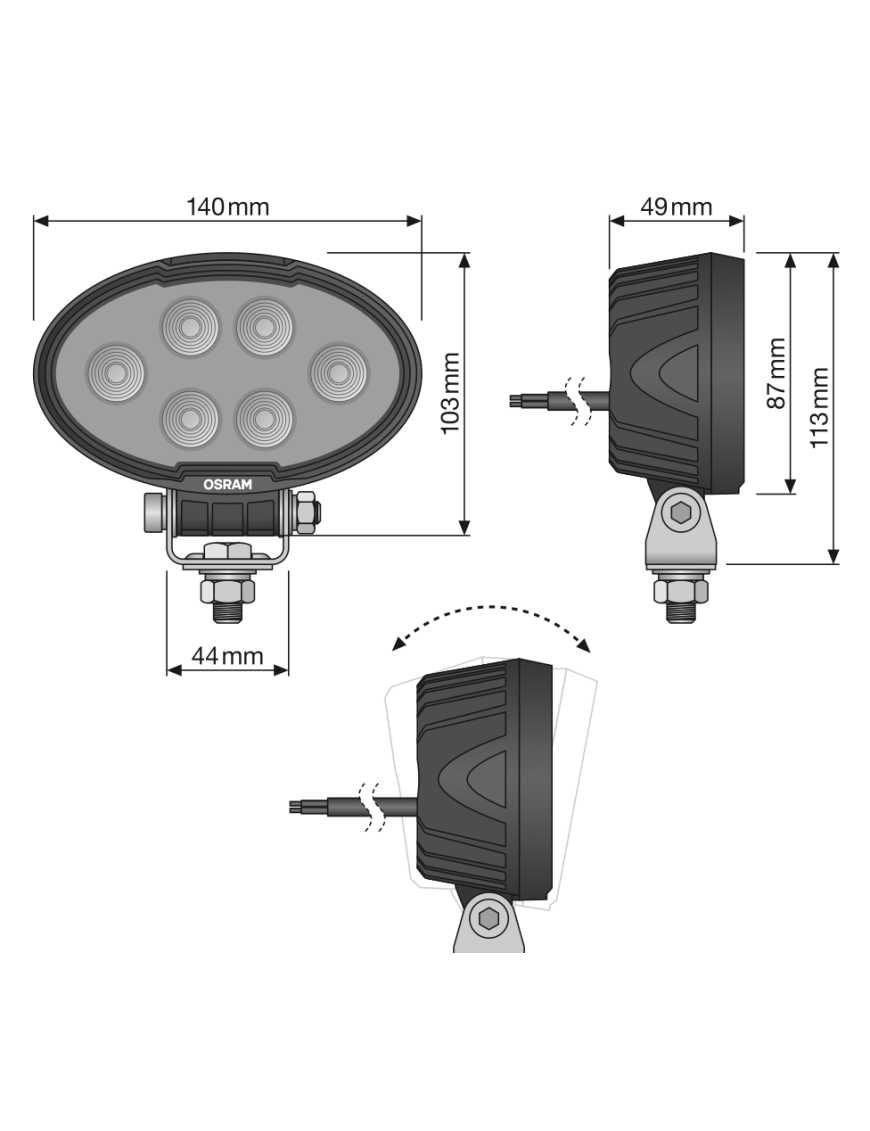 Lampa robocza LED Oval WL VX150-WD | Szekla4x4.pl