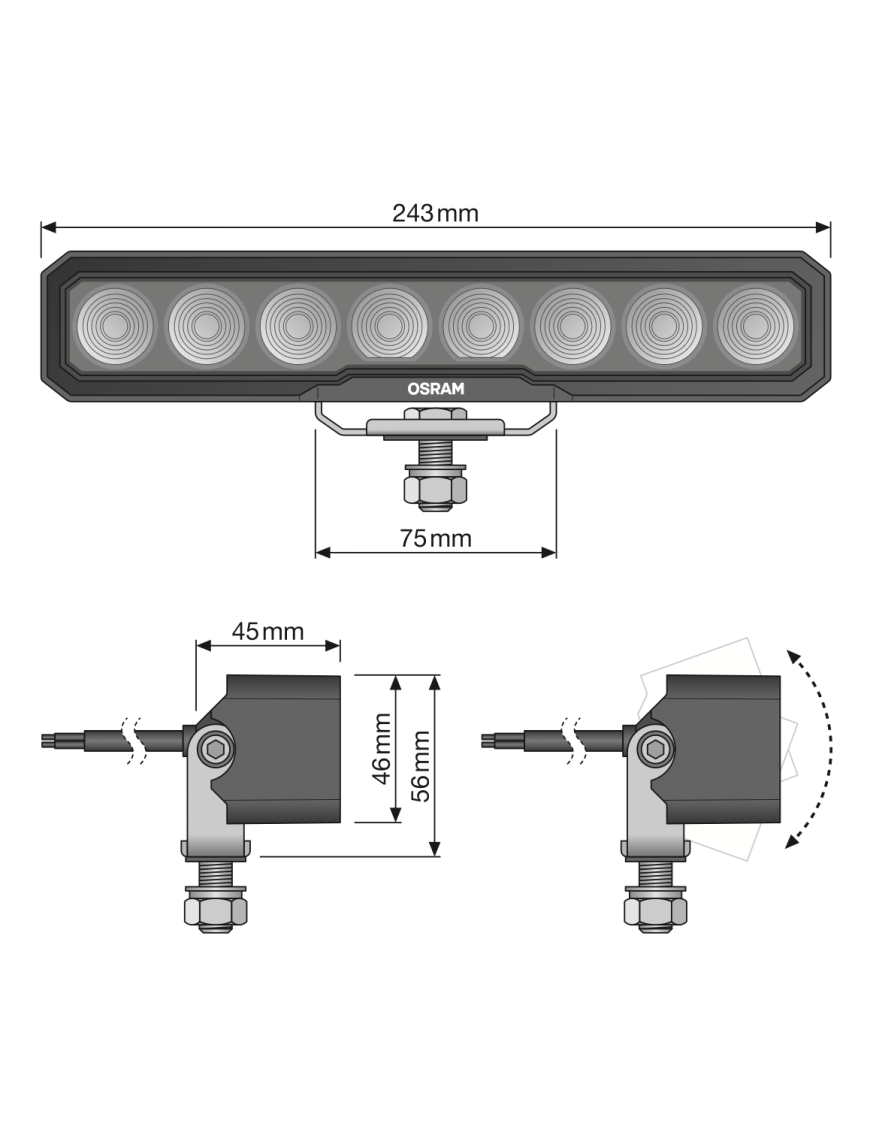 Panel LED roboczy WL VX250-WD | Szekla4x4.pl
