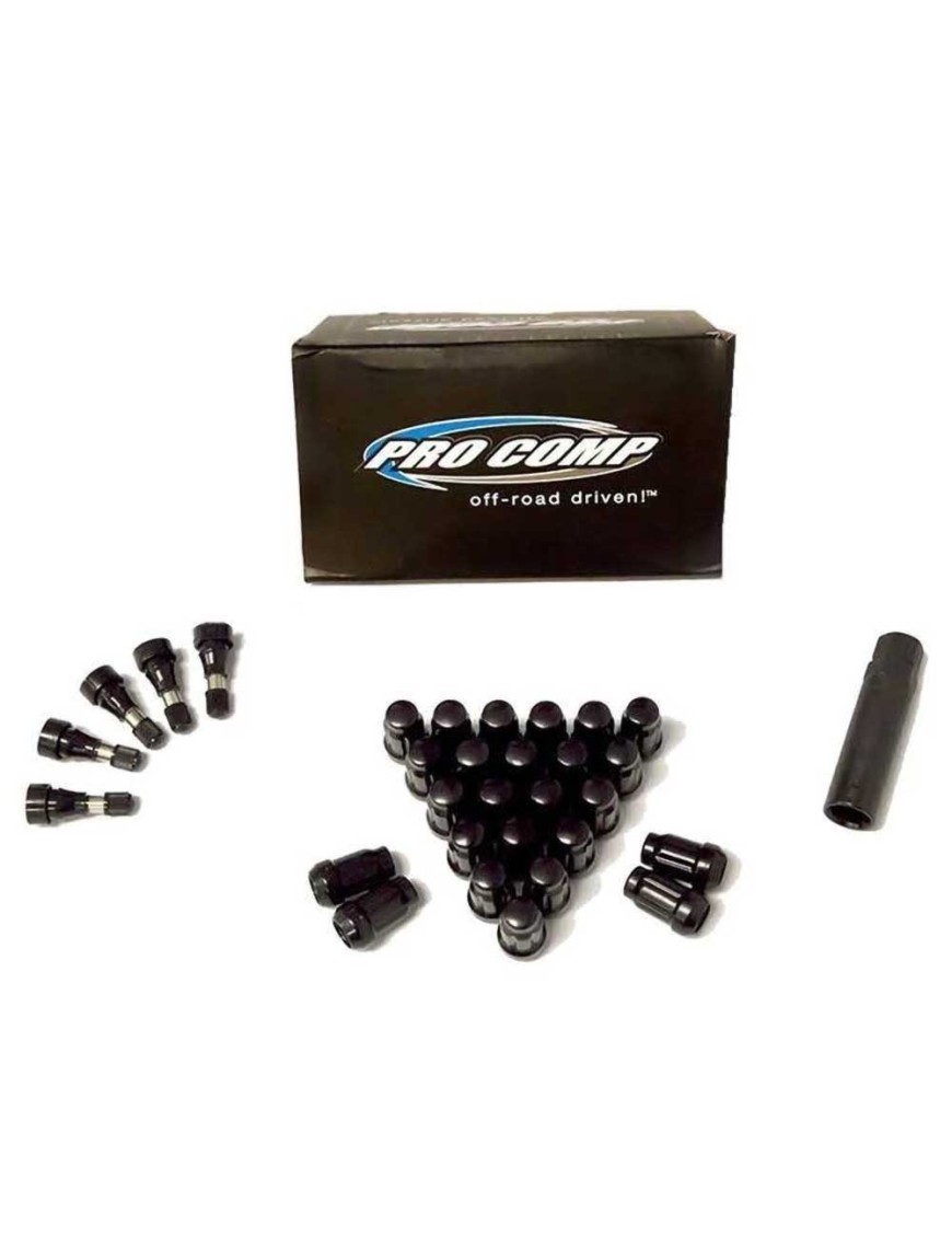 Nakrętki zabezpieczające zestaw PRO COMP 25 sztuk (CZARNY)