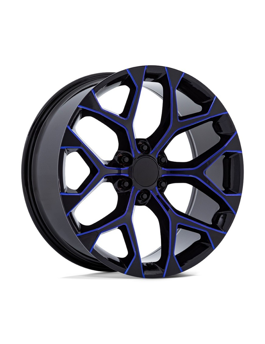 Felga aluminiowa PR176 Gloss Black Machined W/ Blue Milling PERFORMANCE REPLICAS
