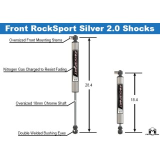Para przednich amortyzatorów Jeep Wrangler JL Rocksport Silver 2.0 2,5"-4,5" METALCLOAK - ujęcie 2