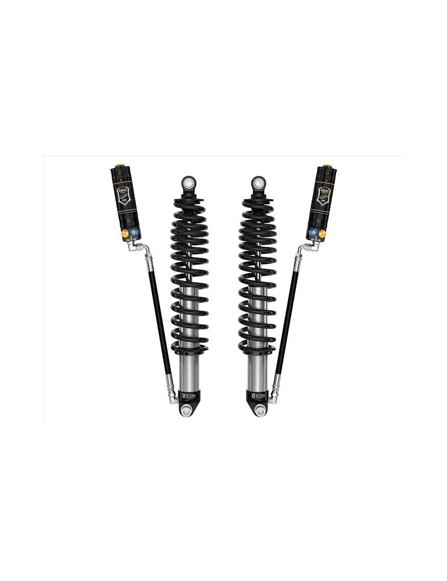 Para Amortyzatorów Coilover ICON 2.5 CDXS z Zewnętrznymi Zbiornikami Lift 1,25-3'' Ford Bronco, Sprężyny HD. Tył