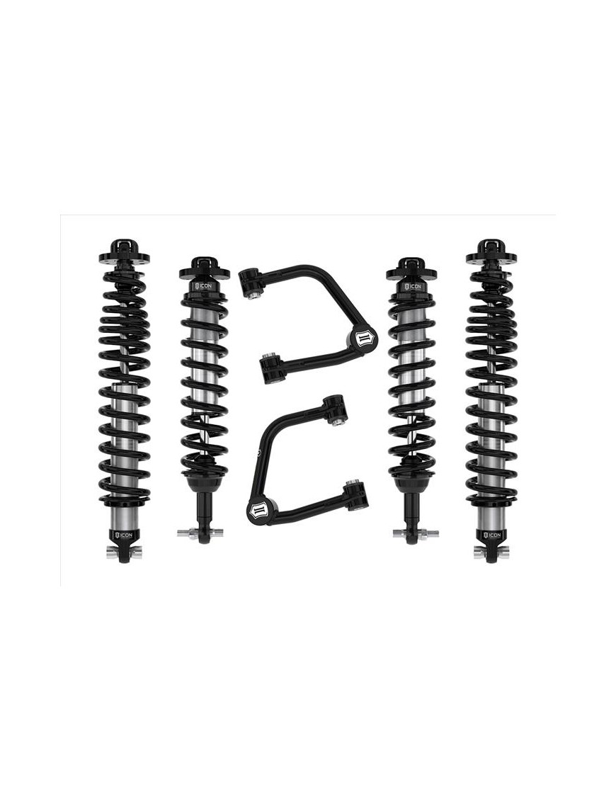 Zestaw Zawieszenia ICON Ford Bronco 2-3'' Lift, Stage 3, Rurowe Wahacze, Sprężyny HD (z pakietem Sasquatch)
