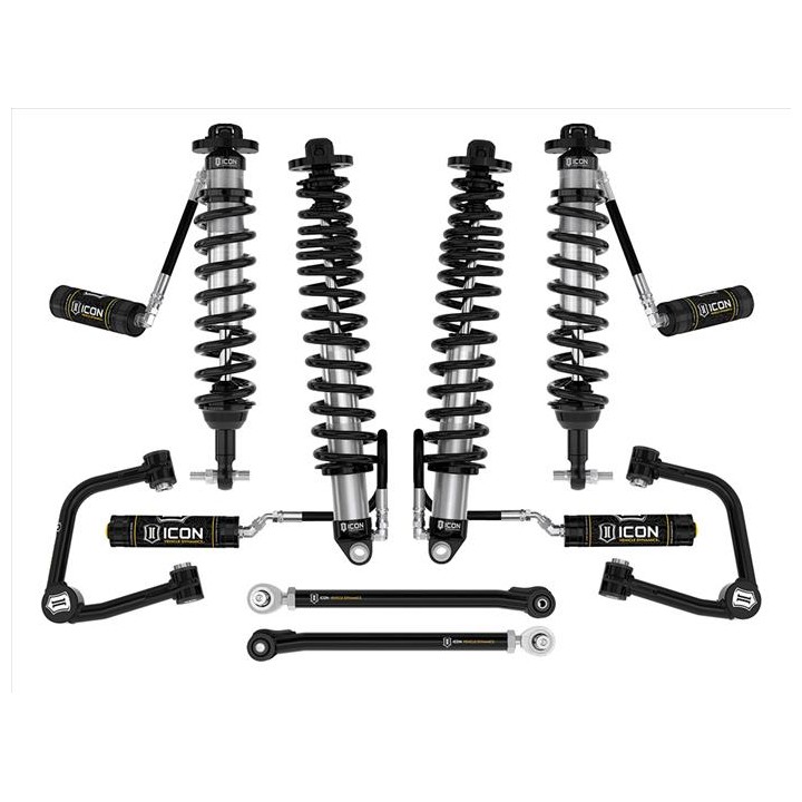 Zestaw Zawieszenia ICON Ford Bronco 2-3'' Lift, Stage 5, Rurowe Wahacze, Sprężyny HD (z pakietem Sasquatch)