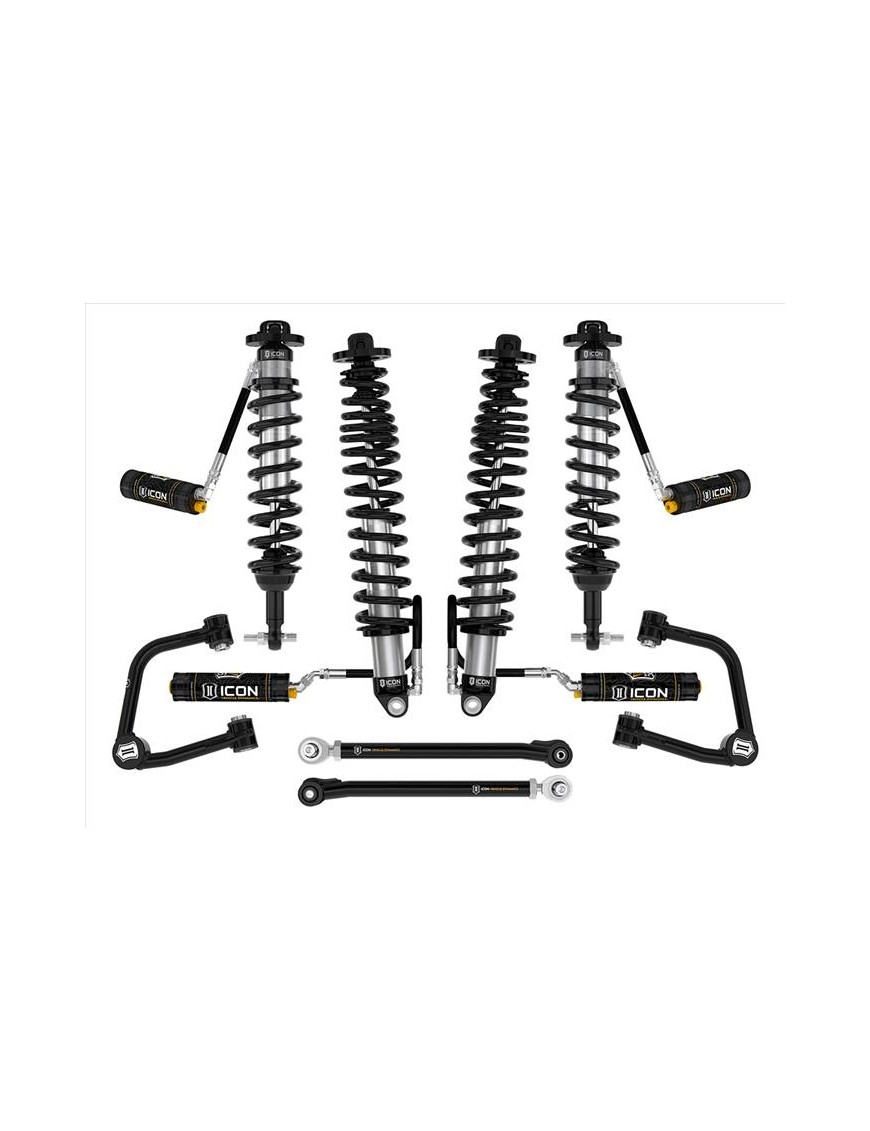 Zestaw Zawieszenia ICON Ford Bronco 2-3'' Lift, Stage 6, Rurowe Wahacze, Sprężyny HD (z pakietem Sasquatch)