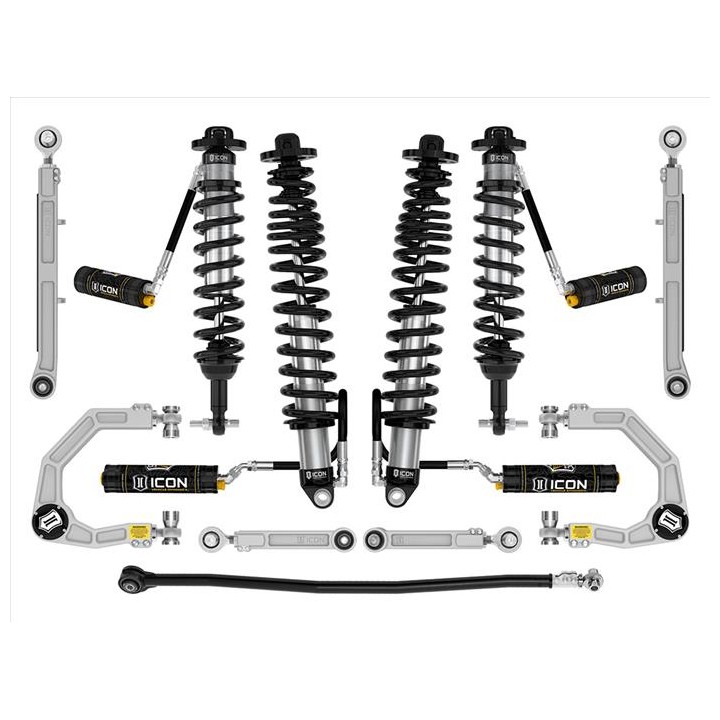 Zestaw Zawieszenia ICON Ford Bronco 2-3'' Lift, Stage 7, Rurowe Wahacze, Sprężyny HD (z pakietem Sasquatch)