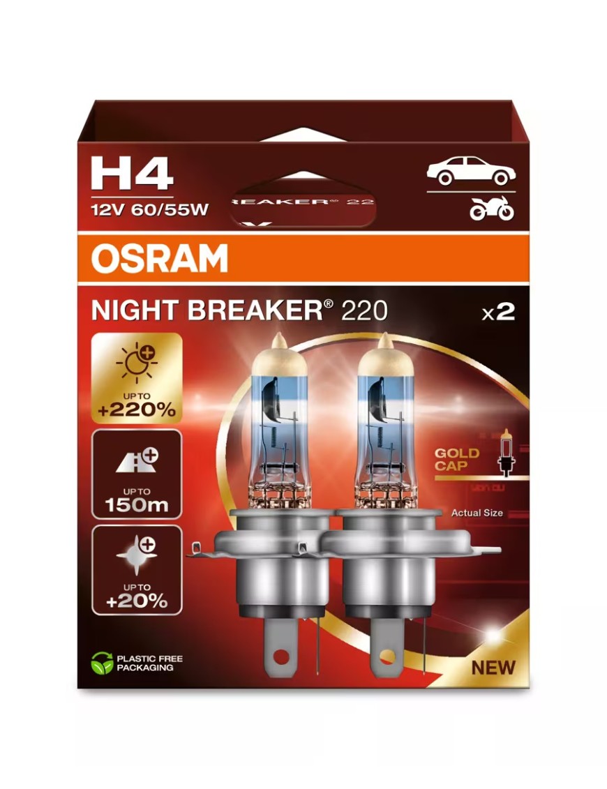 Żarówka NIGHT BREAKER 220 H4 komplet | Szekla4x4.pl