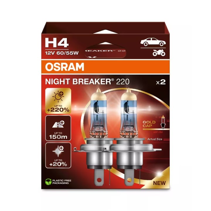 Żarówka NIGHT BREAKER 220 H4 komplet OSRAM - ujęcie 2