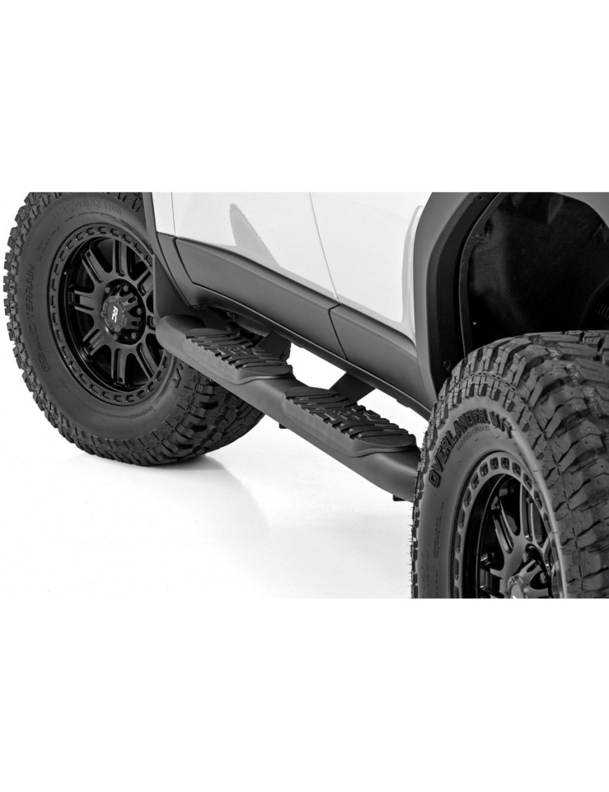 Progi, stopnie boczne czarne Rough Country Oval Nerf Steps