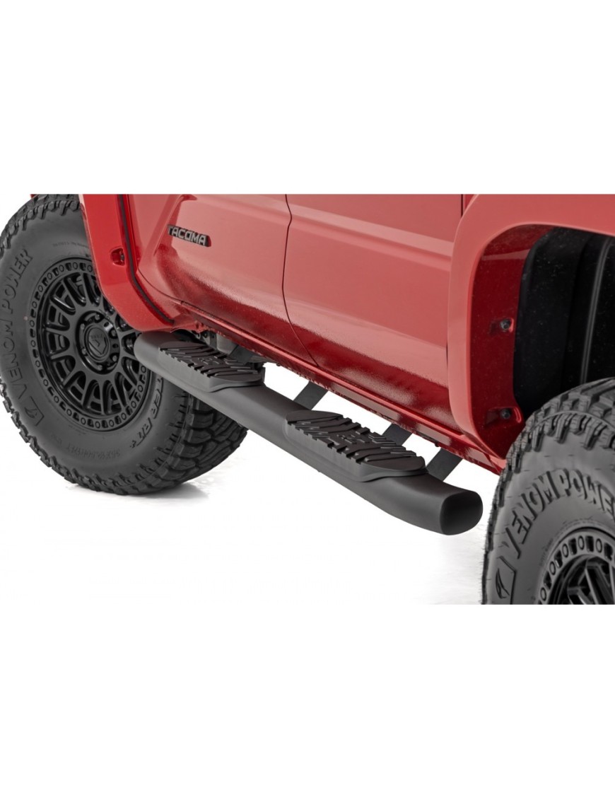 Progi, stopnie boczne czarne Rough Country Oval Nerf Steps