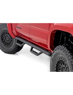 Progi, stopnie boczne czarne Rough Country Nerf Steps Double Cab