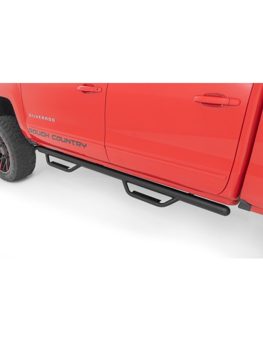 Progi, stopnie boczne czarne Rough Country Nerf Steps