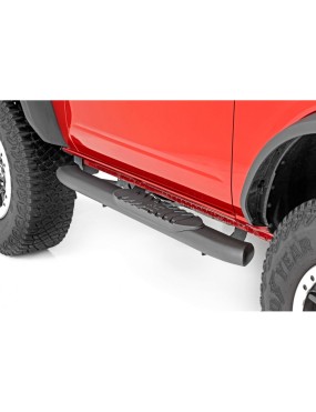 Progi, stopnie boczne czarne Rough Country Oval Nerf Steps