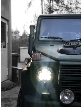REFLEKTOR 7" LED ŚWIATŁA MIJANIA DROGOWE POZYCJA DRL E4 12-24V, CZARNY R 112,  R 87, R 7,  R 10