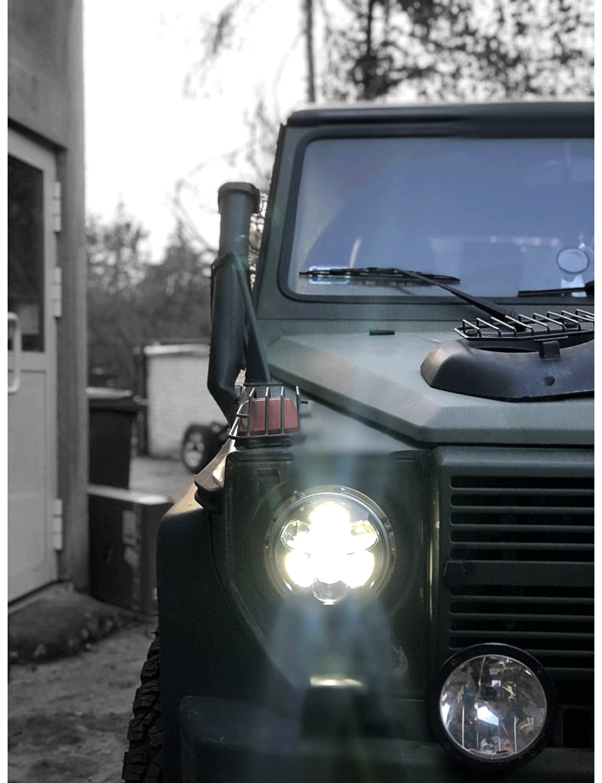 REFLEKTOR 7" LED ŚWIATŁA MIJANIA DROGOWE POZYCJA DRL E4 12-24V, CZARNY R 112,  R 87, R 7,  R 10 REFLEKTOR 7" LED ŚWIATŁA MIJANIA DROGOWE POZYCJA DRL E4 12-24V, CZARNY R 112,  R 87, R 7,  R 10
