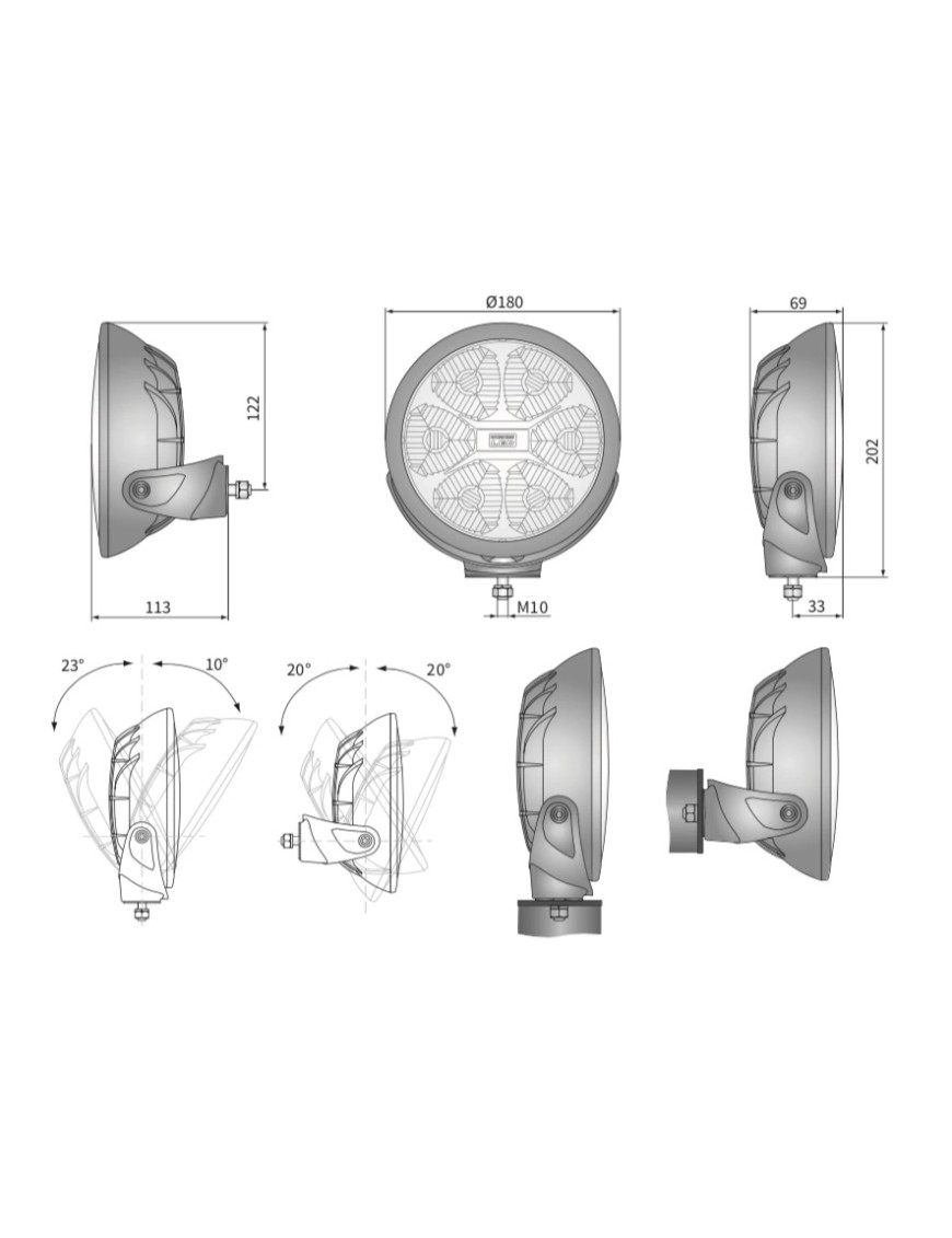 Reflektor świateł przednich LUM2.51281.00 FERVOR 180 | Szekla4x4.pl
