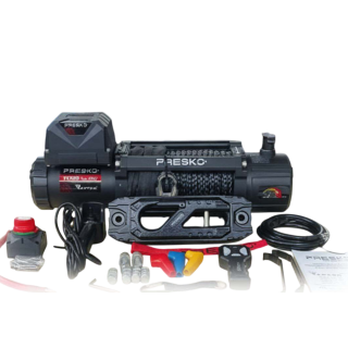 Wyciągarka Presko Raptor 13.500 FAST – Lina Syntetyczna | 12V | 6130 kg uciągu | Przełożenie 153:1