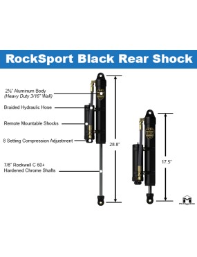 Amortyzatory Rocksport BLACK 2,5-3,5" Jeep Wrangler JK tylne regulowane