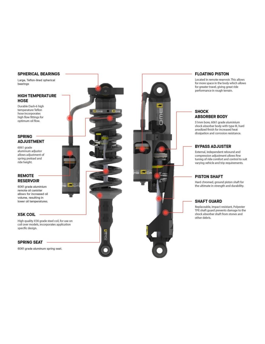 Amortyzator przedni OME BP-51 BP5160031 | Jeep Wrangler JK 2" (lift 50mm)