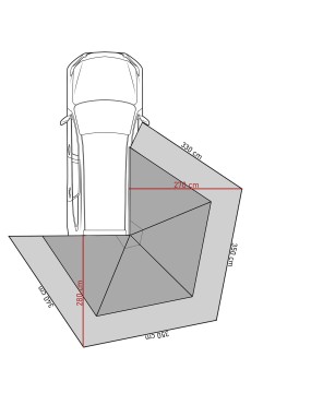 Przedsionek Batwing II Premium 270° 2,5 M Zielony Pasażer