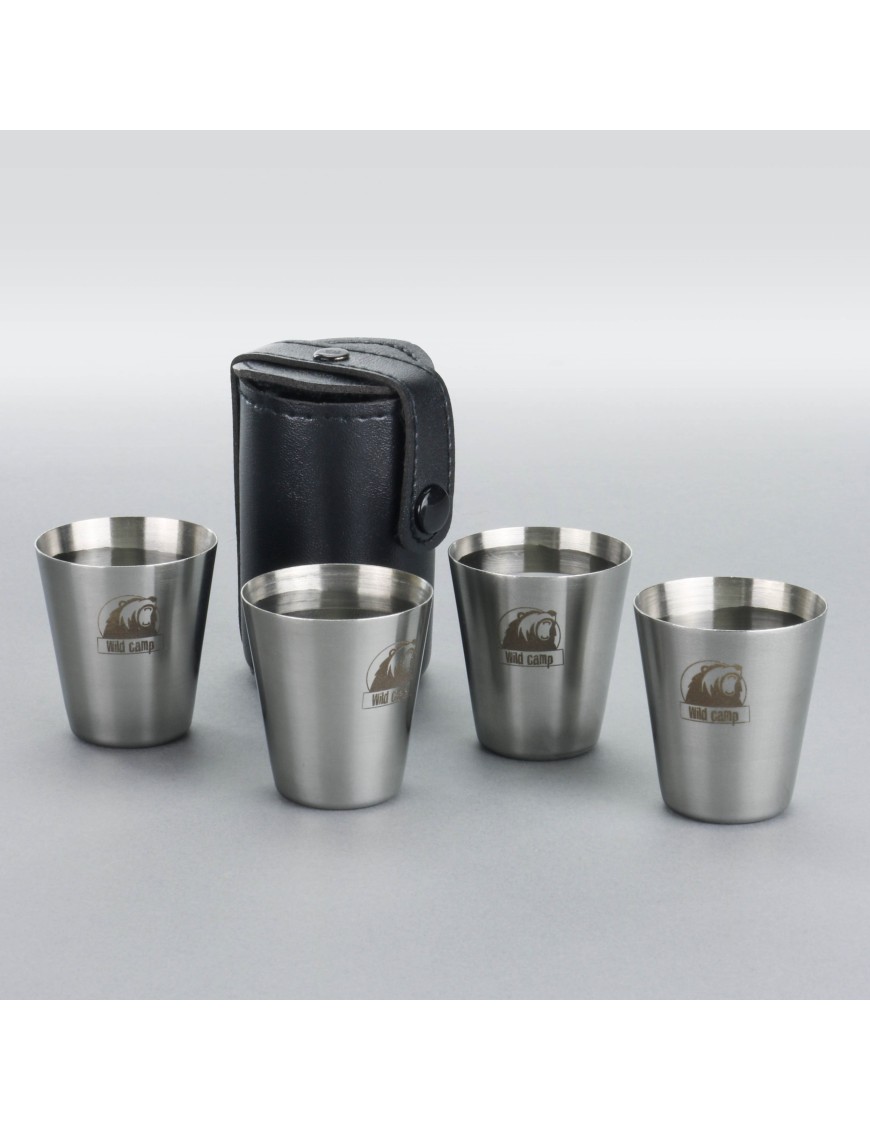 Stalowe kieliszki 20 ml WildCamp 4 szt. Stalowe kieliszki 20 ml WildCamp 4 szt.