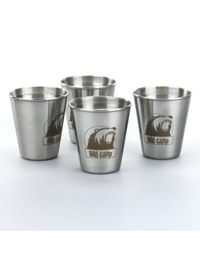 Stalowe kieliszki 80 ml Wild Camp 4 szt.