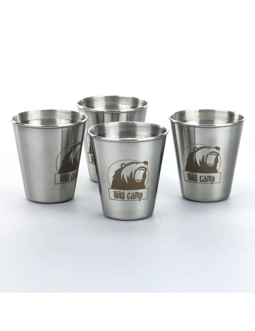 Stalowe kieliszki 80 ml Wild Camp 4 szt. Stalowe kieliszki 80 ml Wild Camp 4 szt.