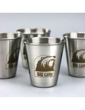 Stalowe kieliszki 80 ml Wild Camp 4 szt.
