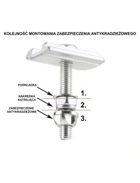 Uniwersalne zabezpieczenie antykradzieżowe do namiotu dachowego gwint 8 mm