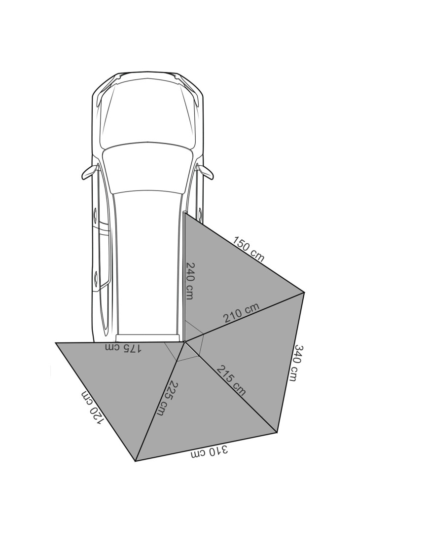 Zadaszenie Batwing 270° 2,4 m zielony pasażer